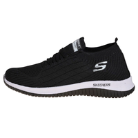 خرید کفش پیاده روی مشکی اسکیچرز بافت skechers 