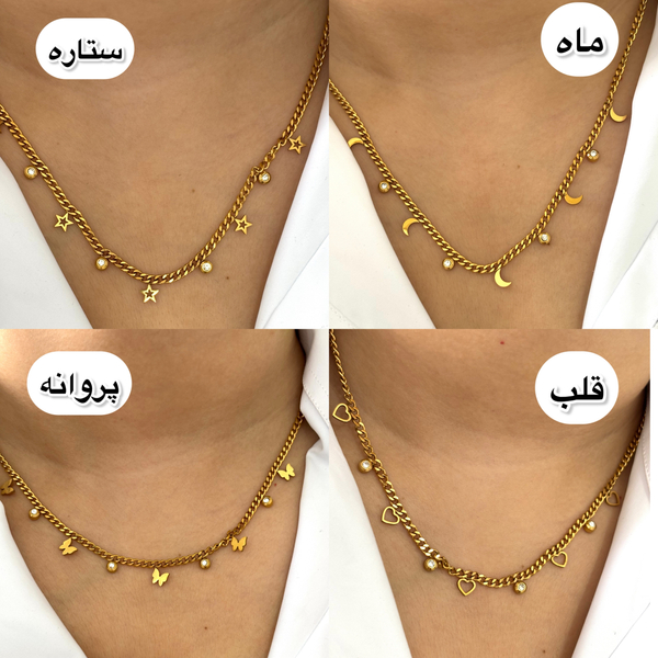 خرید گردنبند کارتیه ریز آویزدار 