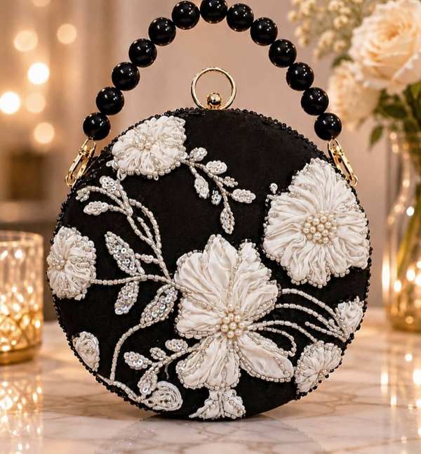خرید کیف مجلسی زنانه مدل نگین سفید 