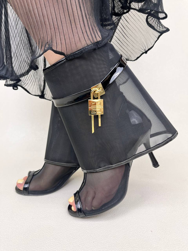 کفش پاشنه دار زنانه صندل جلو باز توری 10 سانتی ژیوانشی GIVENCHY کد 1620