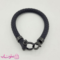 خرید  دستبند امگا رابر مشکی قفل مشکی مردانه زنانه کیفیت مستر 