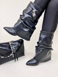 نیم بوت پاشنه دار زنانه ژیوانشی چروک GIVENCHY کد 1333 دختر طهرونی کد 682