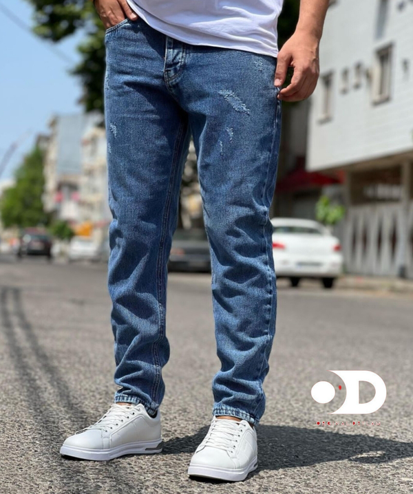 خرید  شلوار بوی فرند سورمه ای پارچه پنبه سنگشور 