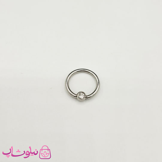 خرید پیرسینگ بینی سپتوم یا گوش دیث مدل captive bead ring تک نگین سفید