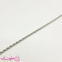 دستبند زنانه طنابی مدل استیل نقره ای 3 میل کد 1391