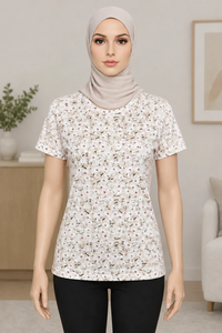 خرید تیشرت زنانه آلتونی طرحدار مدل 10095– جنس پنبه لاکرا درجه یک