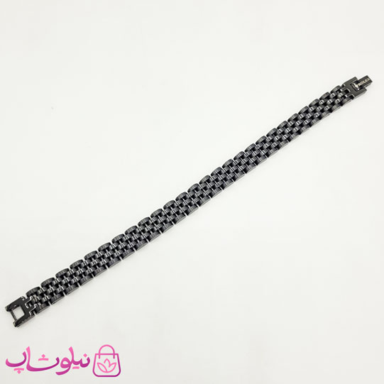 خرید  دستبند مردانه رولکس مشکی استیل 