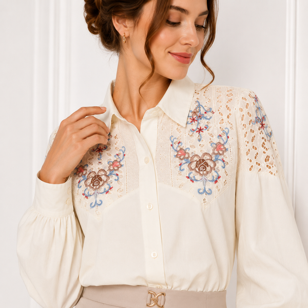 شومیز زنانه گلدوزی وارداتی کد 361