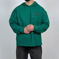 هودی مردانه سبز پنبه دو نخ طرح مینیمال