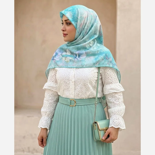 خرید روسری نخ کاستوم طرح مریم قواره بزرگ 140 سانتیمتر سیتو 