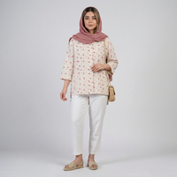 تونیک زنانه لینن نچرال طرح گوزن