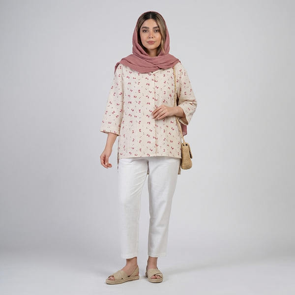 تونیک زنانه لینن نچرال طرح گوزن