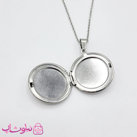 خرید  گردنبند لاکت زنانه دایره نقره ای 
