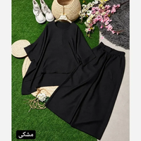 ست تیکه اسپینیش جنس صوفیا اعلا رنگ مشکی فری سایز 38 تا 46