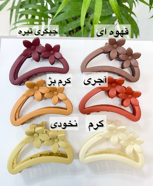 خرید کلیپس موی شمعی طرح گل در رنگبندی 