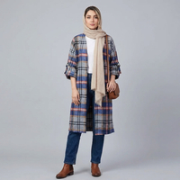 مانتو اسپرت چهارخونه پشمی پاییزه