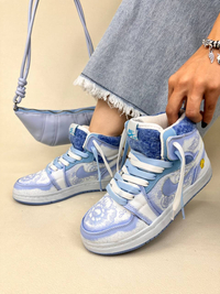 کتونی ونس ساقدار زنانه ایر جردن وان فامیلا بلو  NIKE AIR JORDAN 1 کد 912 دختر طهرونی