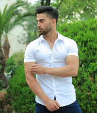 خرید پیراهن سفید مردانه مدل آستین کوتاه