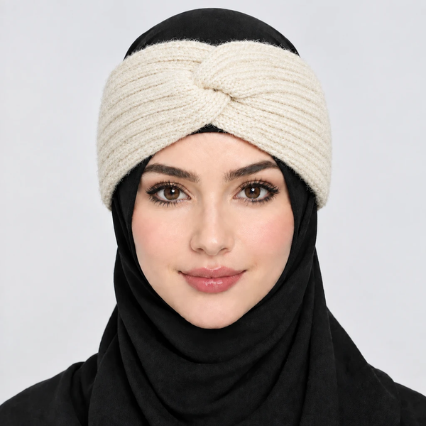 خرید هدبند بافت زنانه مدل گره‌ای (پاپیونی) برند کانفی – رنگ کرم/شیری (Cream) 