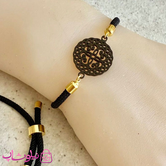 خرید دستبند زنانه آسانسوری مدل گل مشکی