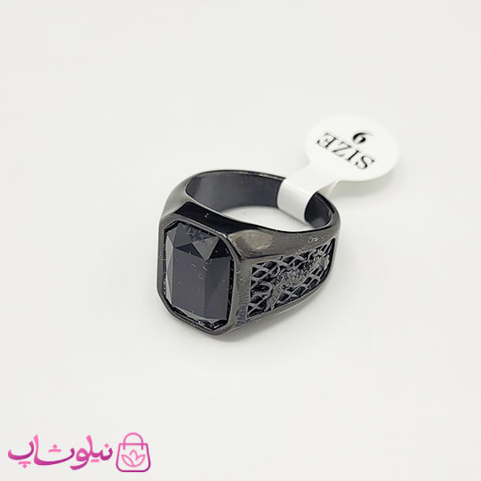 خرید انگشتر مردانه استیل مدل دراگون (اژدها) فول مشکی کیفیت مستر