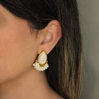 گوشواره طرح مروارید خوشهای و اشکی