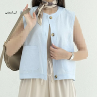 وست زنانه لینن جلو دکمه