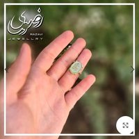 انگشتر نقره زنانه عقیق سبز حکاکی دستساز عیار 925