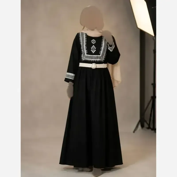 کفتان بلند نخی مشکی اورجینال سایز فری 38 تا 50