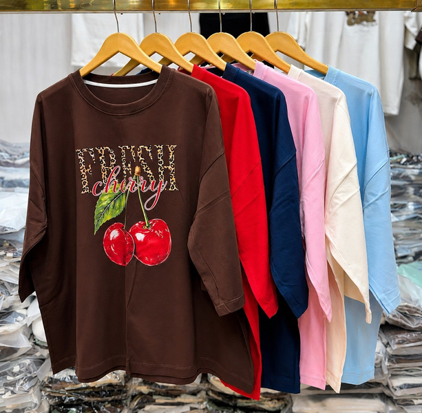 باکسی لش طرح چری سوپر پنبه لاکرا کیفیت اعلا | تیشرت باکسی لش طرح چری سوپر پنبه لاکرا کیفیت اعلا کد 990