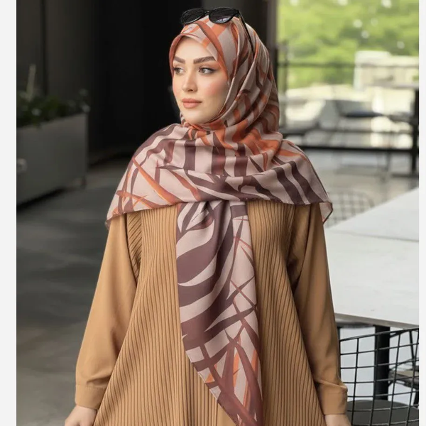 خرید روسری نخی کاستوم طرح روناک مجلسی