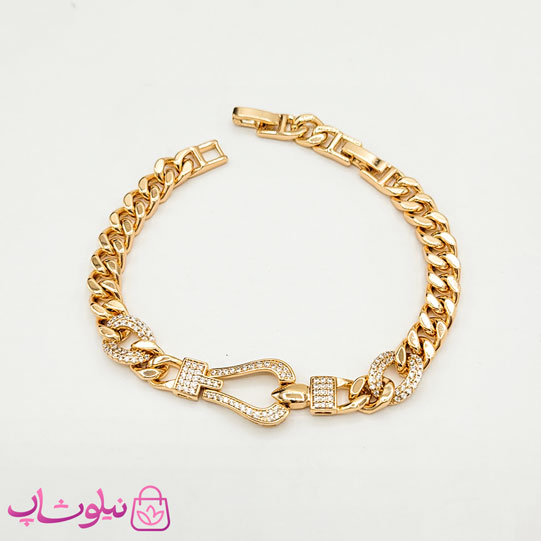 خرید  دستبند زنانه ژوپینگ طلایی مدل فرد Fred نگیندار 