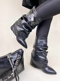 خرید نیم بوت پاشنه دار زنانه ژیوانشی چروک GIVENCHY