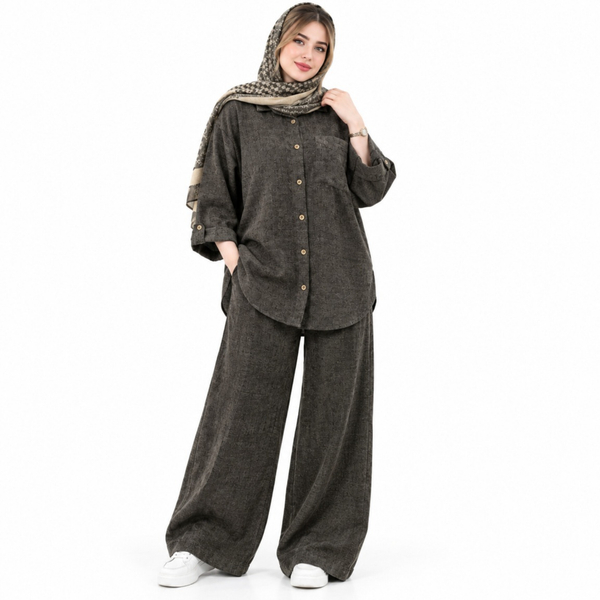 ست مانتو و شلوار زنانه مخمل پاییزی