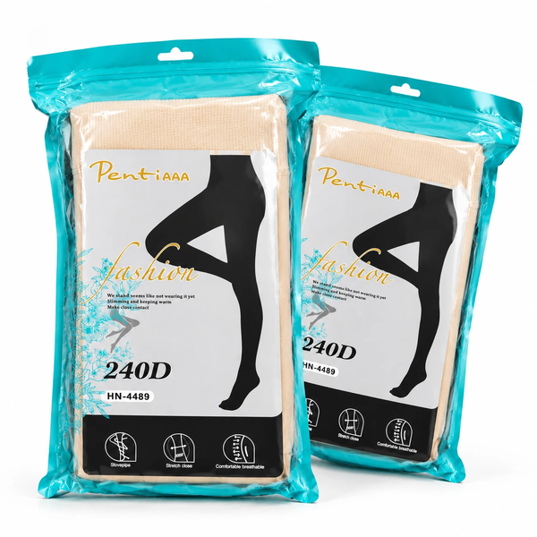 خرید جوراب شلواری تو کرکی زنانه پنتی مدل Fashion Natural - ضخامت 240D - رنگ کرم (رنگ پا) 