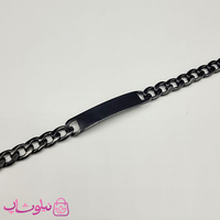 خرید  دستبند مردانه مدل کارتیه پلاک دار مشکی رنگ 