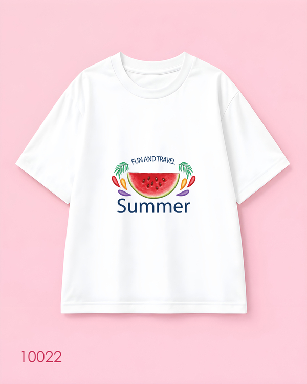 خرید  تیشرت اورسایز نخ پنبه طرح “Fun and Travel Summer” 