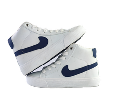 کفش اسپرت زنانه برند نایکی مدل بلیزر ساقدار nike سفید سرمه‌ای کد 87