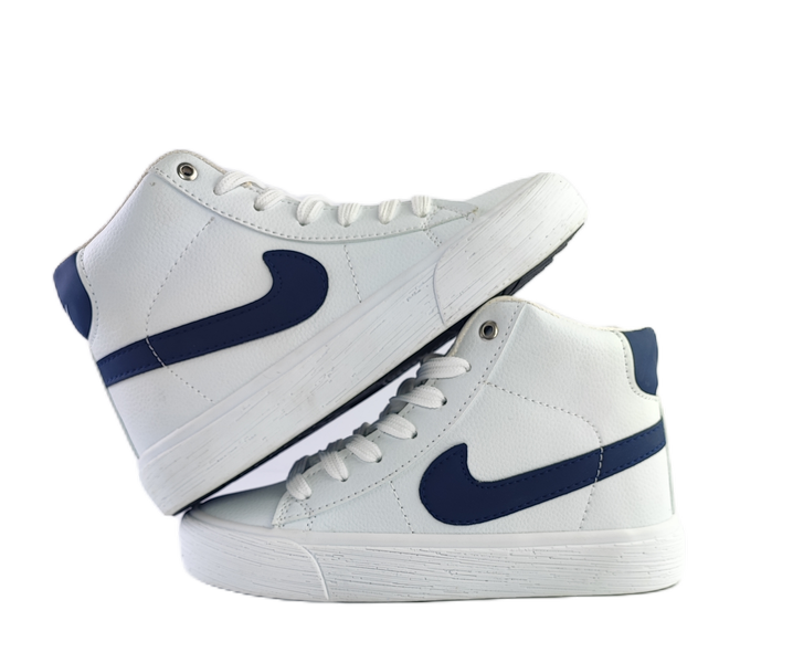 کفش اسپرت زنانه برند نایکی مدل بلیزر ساقدار nike سفید سرمه‌ای کد 87