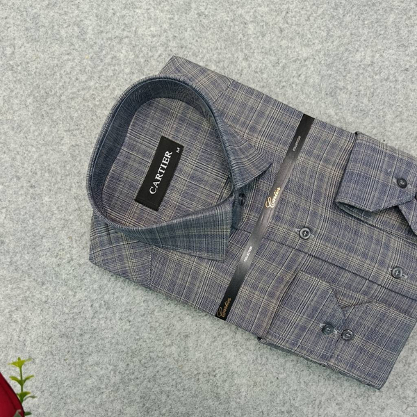 پیراهن مردانه استین بلند سایز M تا 2XL | پیراهن کلاسیک طرح ریز محو | پیراهن مردانه رسمی T1