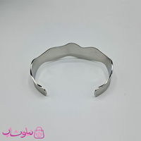 بنگل زنانه مدل منحنی استیل نقره ای رنگ کد 1998