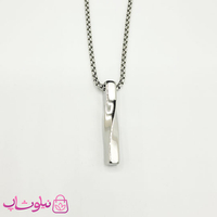 خرید  گردنبند مردانه مدل مکعب عشق مارپیچ نقره ای استیل 