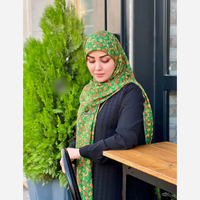 خرید روسری نخ کاستوم قواره 140 طرح نارین سبز گل ریز 