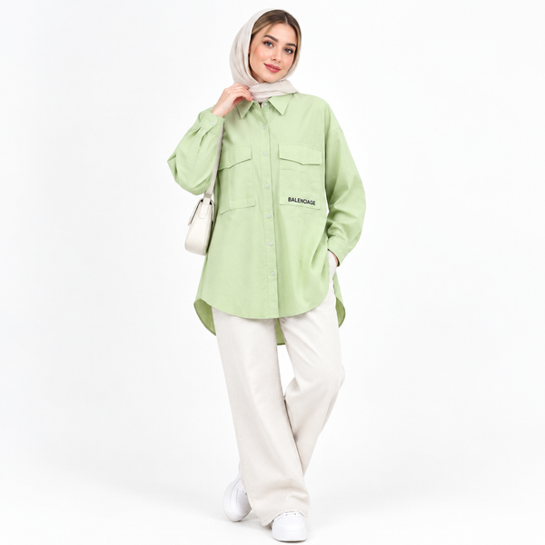 شومیز زنانه کتان وارداتی کد 355
