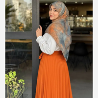 خرید روسری نخ کاستوم طرح طوبی سایز 140 رنگ سال 2026 آجری و تال 