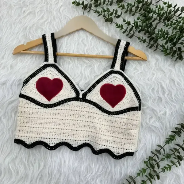 خرید تاپ قلاب بافی فری سایز زنانه 