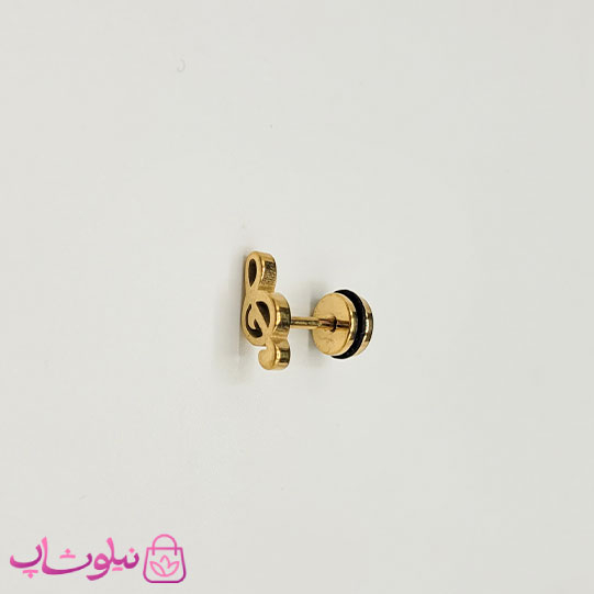 پیرسینگ گوش مدل کلید سل استیل طلایی رنگ کد 56