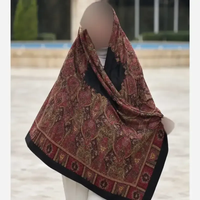 خرید روسری پشمی ایتالیایی برند Pavlovo Posad تولید روسیه قواره 138 در 138 سانتی متر 