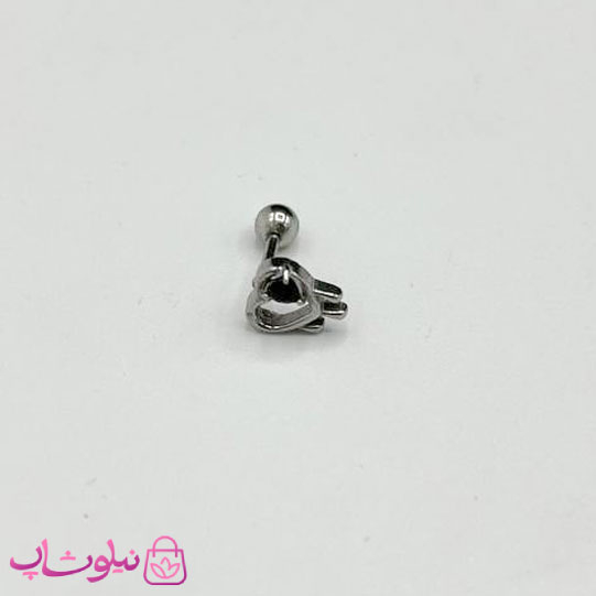 خرید  پیرسینگ گوش طرح قلب مشکی داخل قلب توخالی 