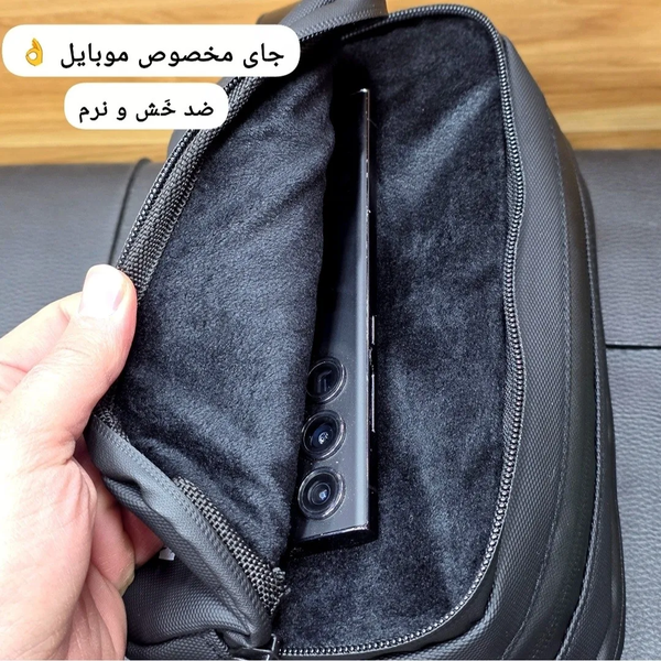 کیف دستی مردانه ضد آب گرین لاین جنس اسکین سیلیکون خارجی سه خانه